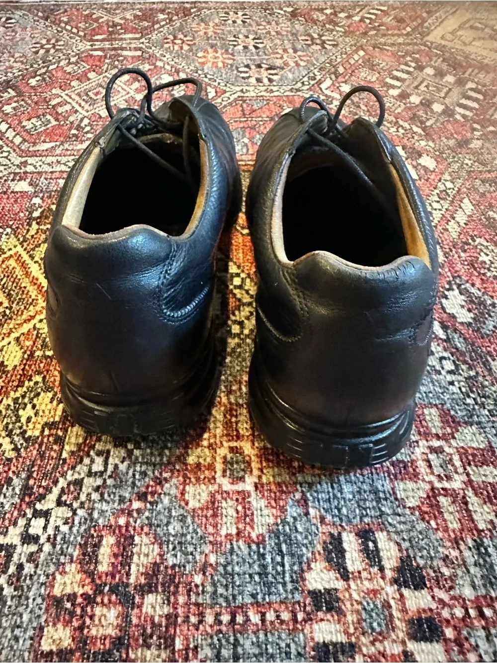 Adidas Traxion Black Leather Golf Shoes - Men’s Size 9.5